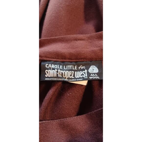 VTG Carole Little for Saint-Tropez West Brown Skirt 100% Wool Size XS Academia - Picture 6 of 9